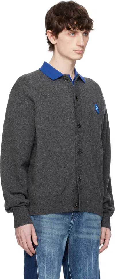 Ader Error Long-sleeved Cardigan In Charcoal