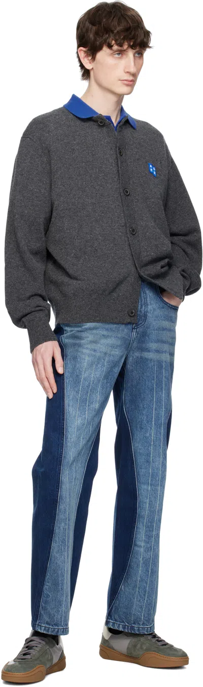 Ader Error Long-sleeved Cardigan In Charcoal