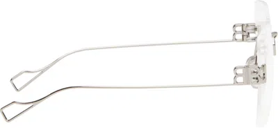 Balenciaga Silver Rimless Glasses In 002 Silver