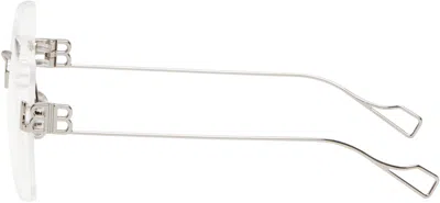 Balenciaga Silver Rimless Glasses In 002 Silver