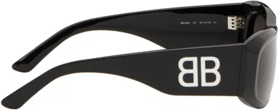 Balenciaga Black Signature Square Af Sunglasses In 001 Black