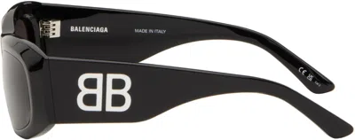 Balenciaga Black Signature Square Af Sunglasses In 001 Black