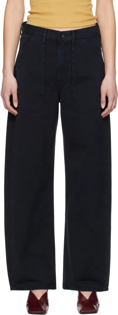 Citizen Of Humanity Paloma Baggy Velvet Pant In Pony In Black