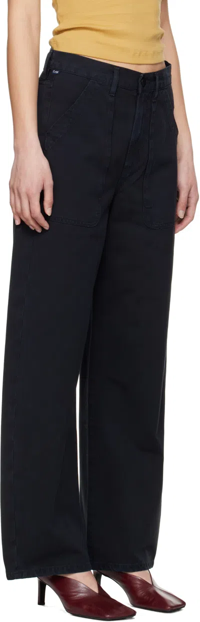 Citizen Of Humanity Paloma Baggy Velvet Pant In Pony In Black