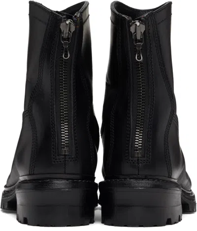 Julius Black Engineer Boots In Black