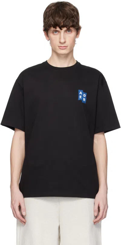 Ader Error Round Neck Short Sleeve T-shirt In Noir