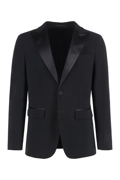 Dsquared2 Miami Virgin Wool Two-pieces Suit With Satin Lapels In Black