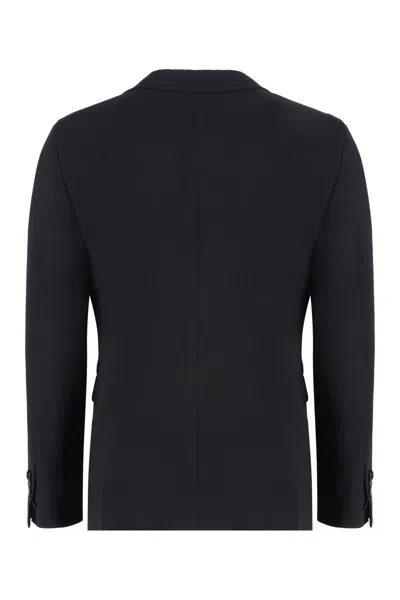 Dsquared2 Miami Virgin Wool Two-pieces Suit With Satin Lapels In Black