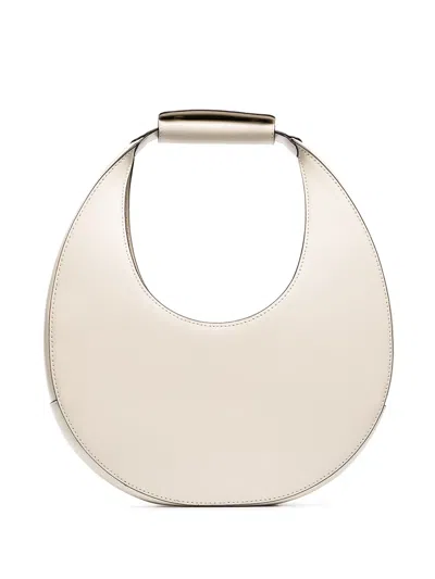 Staud Moon Small Leather Shoulder Bag In Nude & Neutrals