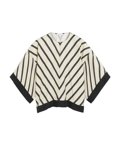 By Malene Birger Cicie Chevron-print Blouse In Brown