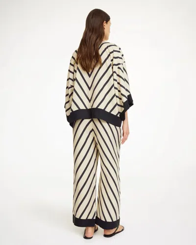 By Malene Birger Cicie Chevron-print Blouse In Brown
