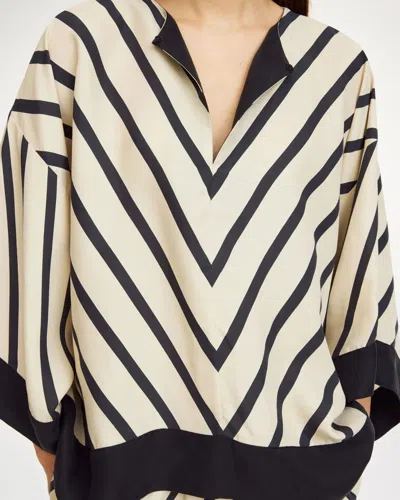 By Malene Birger Cicie Chevron-print Blouse In Brown