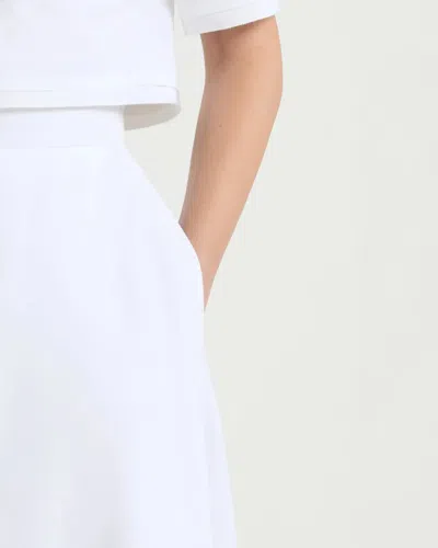 Shop Patou Long A-line Skirt In Organic Cotton Gabardine In White