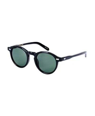 Moscot Matte Round Frame Sunglasses In Green