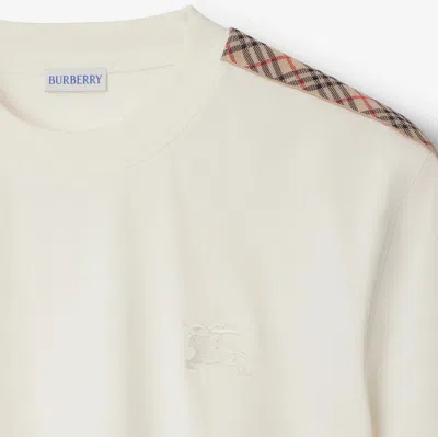 Burberry Checked Cotton-jersey T-shirt In Neutrals