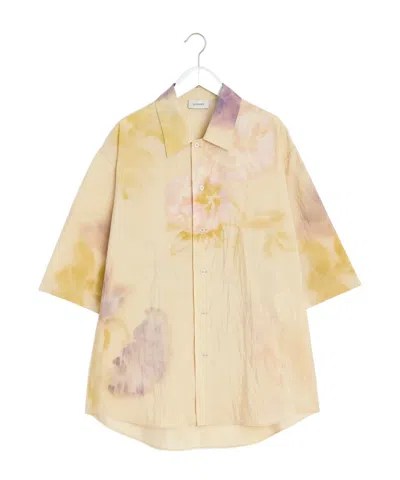 Lemaire Shirt In Yellow Silk