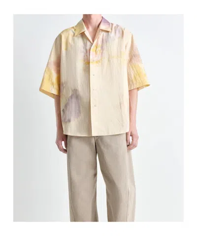 Lemaire Shirt In Yellow Silk