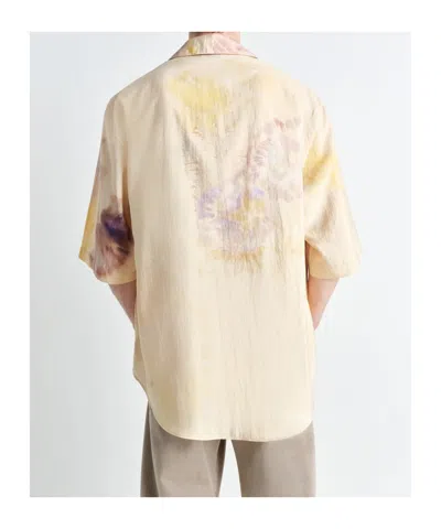 Lemaire Shirt In Yellow Silk