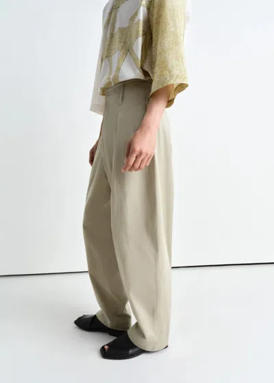 Lemaire Pleated Palazzo Pants In Gr Light Sage