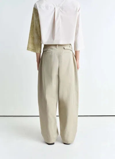 Lemaire Pleated Palazzo Pants In Gr Light Sage