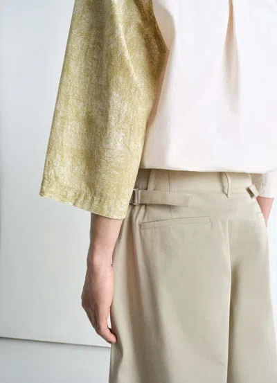 Lemaire Pleated Palazzo Pants In Gr Light Sage