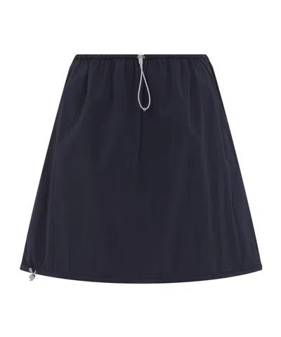 Prada Women's Ponge Tec Skirt In Blue