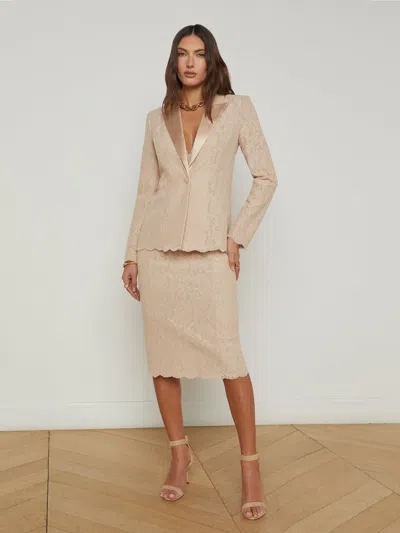 L Agence Clementine Lace Blazer In Doeskin