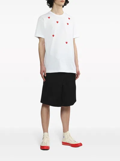 Comme Des Garçons Play Comme Des Garcons Play "round Neck T Shirt With Heart Pattern In White