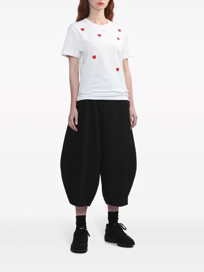 Comme Des Garçons Play Comme Des Garcons Play "round Neck T Shirt With Heart Pattern In White