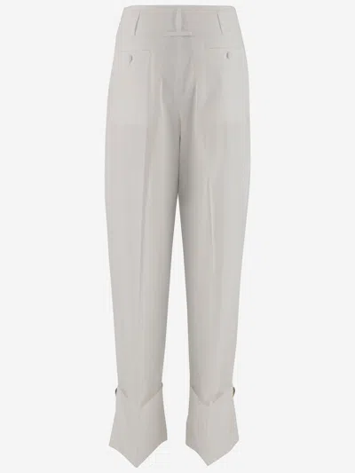 Darkpark White Cotton-blend Trousers