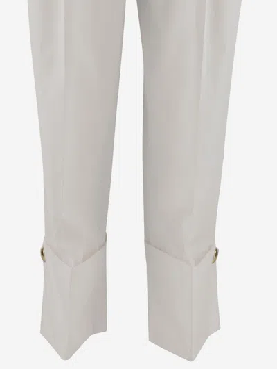 Darkpark White Cotton-blend Trousers