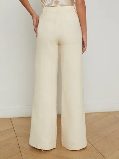 L Agence Pilar Tweed Wide-leg Pant In Light Pearl