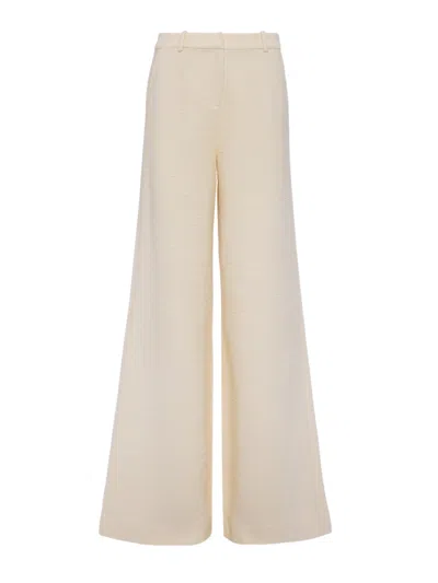 L Agence Pilar Tweed Wide-leg Pant In Light Pearl