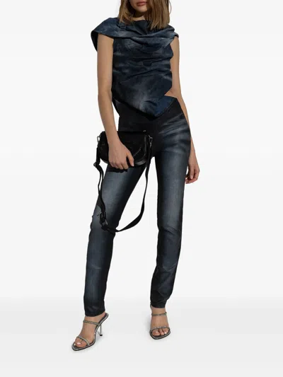 Diesel Black Sleeveless Jumpsuit With Cut-out On The Back In Cotton Blend And Tech Fabric Woman