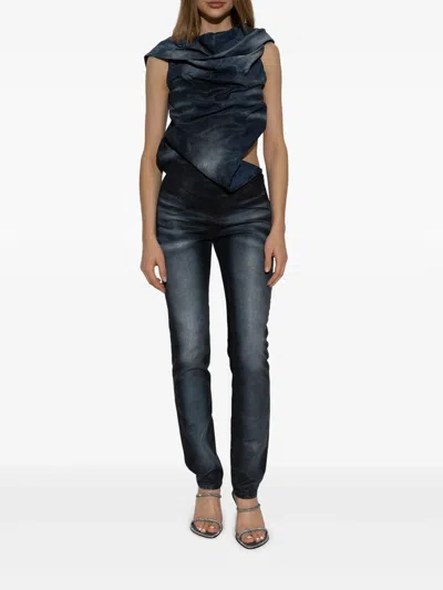 Diesel Black Sleeveless Jumpsuit With Cut-out On The Back In Cotton Blend And Tech Fabric Woman