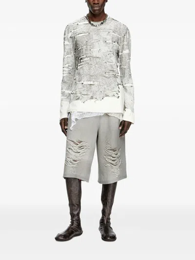 Diesel Shorts With Distressed Knees