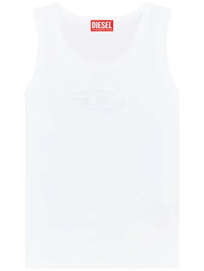 Diesel White Stretch Cotton T-lynys Tank Top