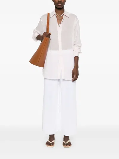 Iris Von Arnim Knitted Trousers In White