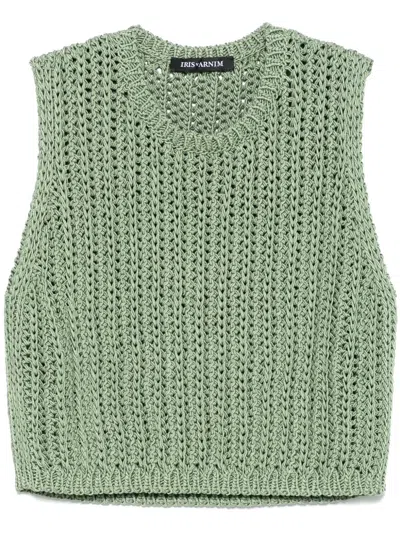 Iris Von Arnim Knitted Top In Green