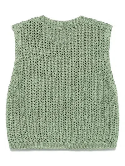 Iris Von Arnim Knitted Top In Green