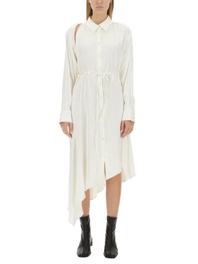 Acne Studios Women's Satin Chemisier Dress In White