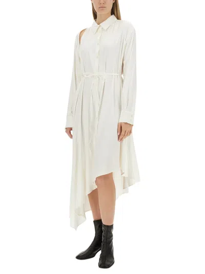 Acne Studios Women's Satin Chemisier Dress In White