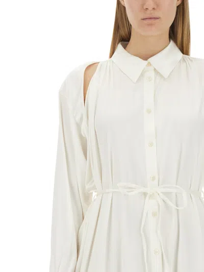 Acne Studios Women's Satin Chemisier Dress In White