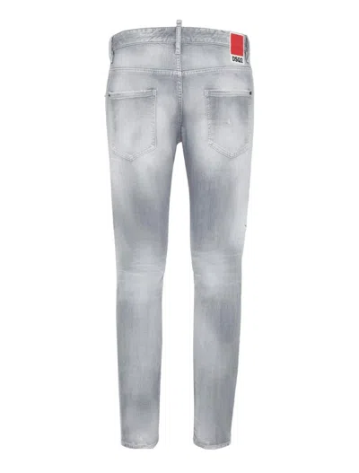 Dsquared2 Faded Grey Slim Fit Skater Jeans In Grey