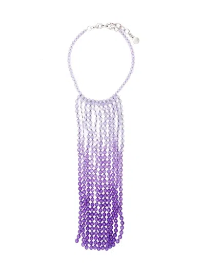 Emporio Armani Girocollo Boules Con Frange Sfumate Necklace In Wisteria