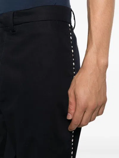 Wales Bonner Pantalone In Cotone Blu Notte Uomo