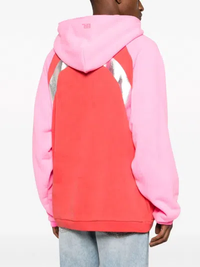 Erl Pink Rainbow Hoodie In Red