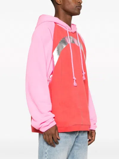 Erl Pink Rainbow Hoodie In Red