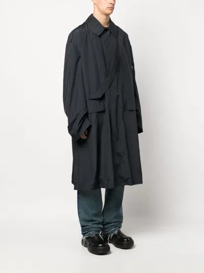 Random Identities Collared Long Length Coat With Front Pockets