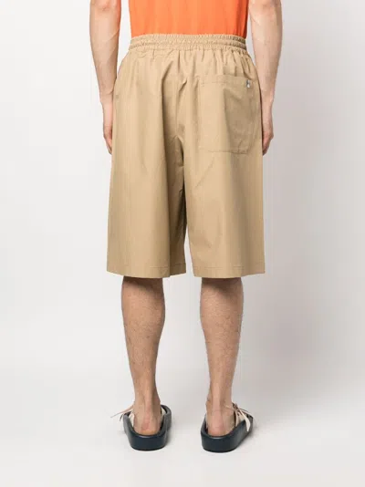 Maison Kitsuné Maison Kitsune Camel Cotton Blend Bermuda Shorts In Brown